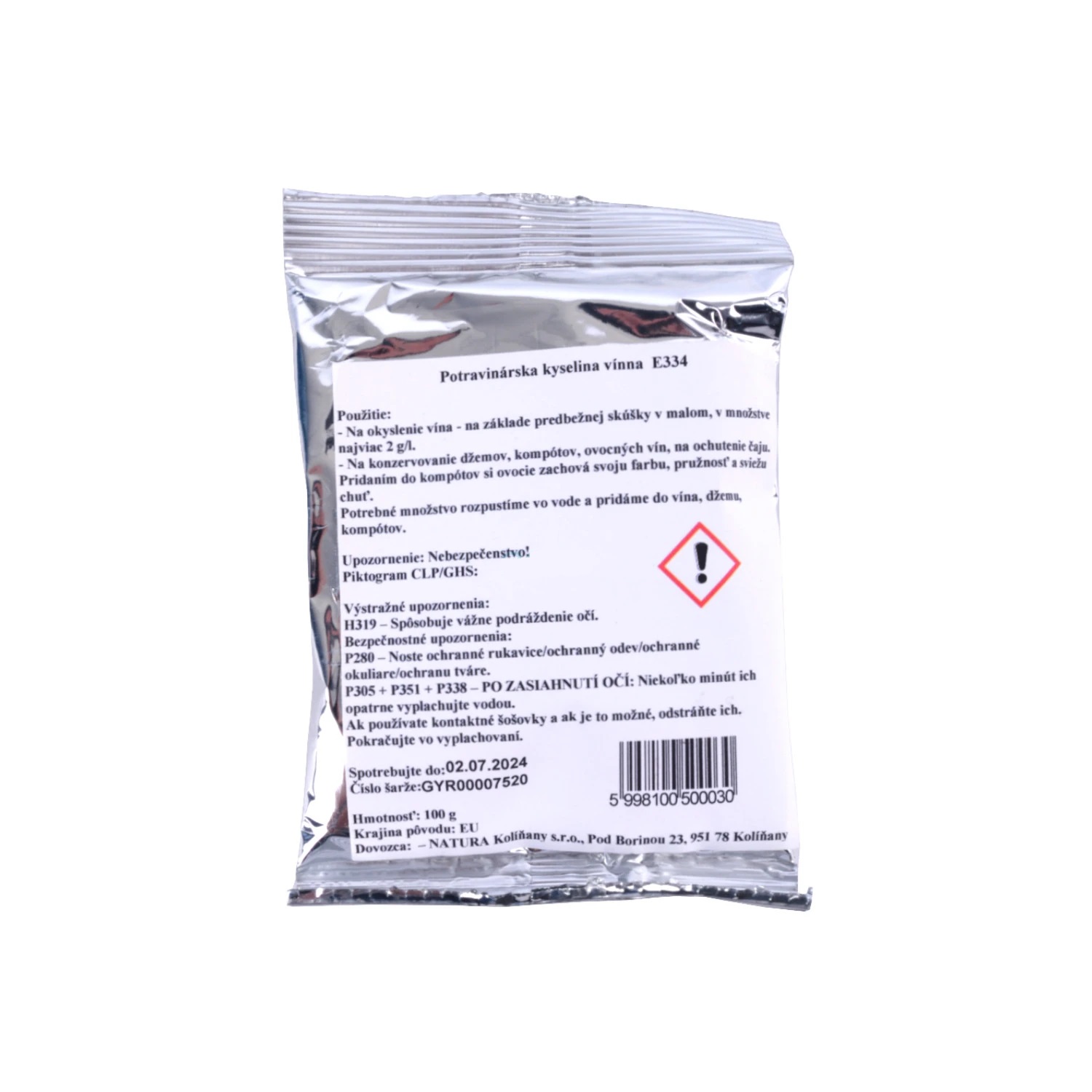 Kyselina vínna 100g