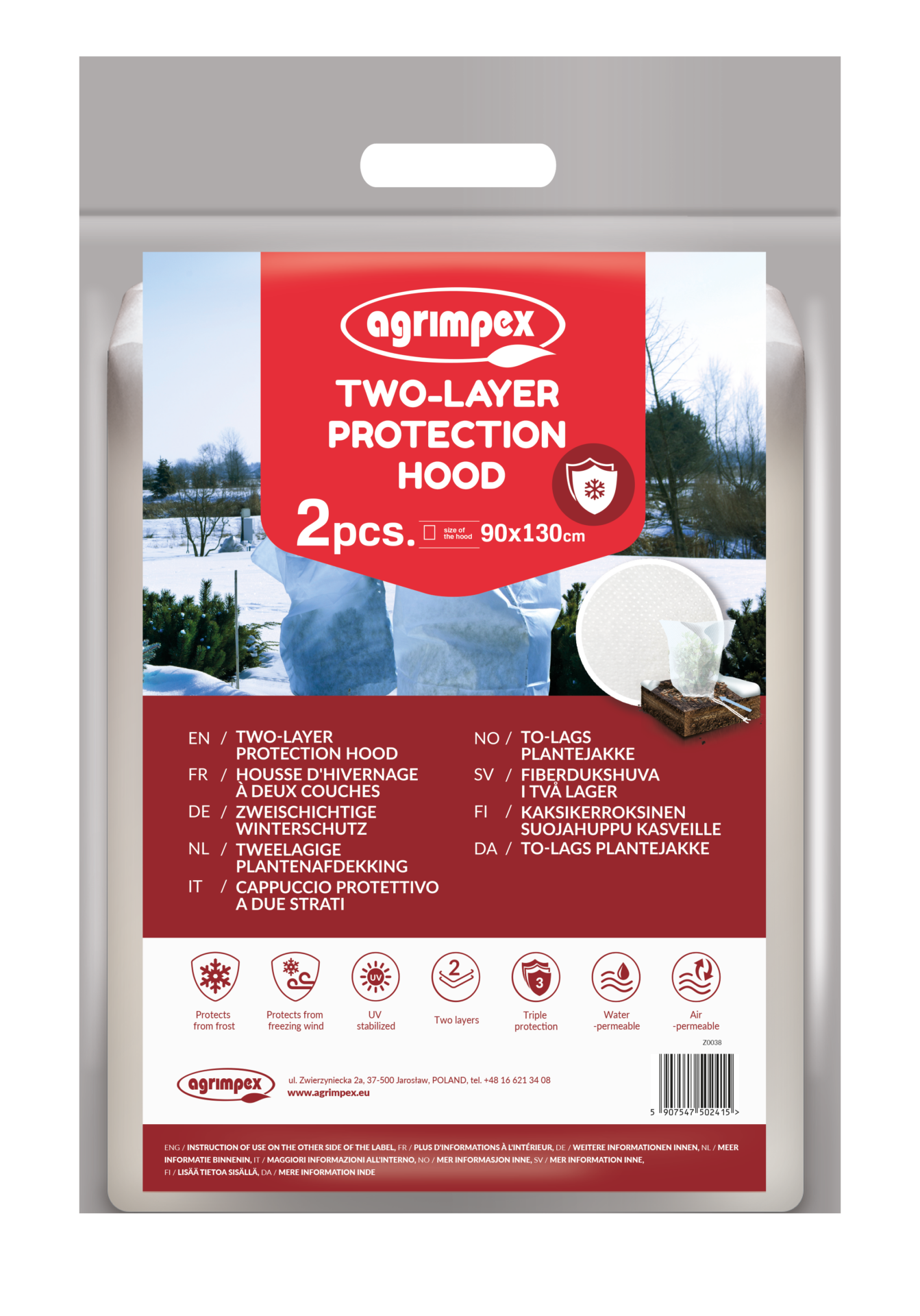 Netkaná textília dvoj vrstvový kryt 0.9 x1.3m biela 2ks