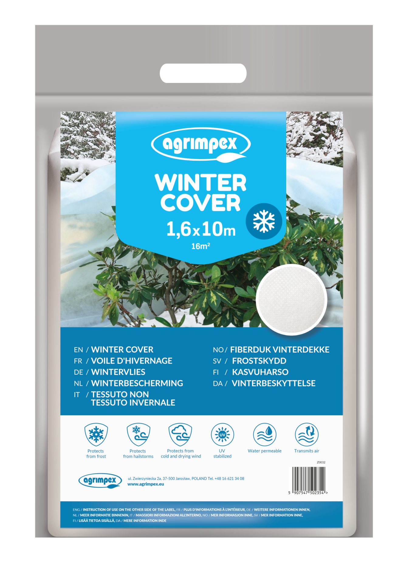 Netkaná textília zakrývacia na zimu 1.6x10m 50g biela