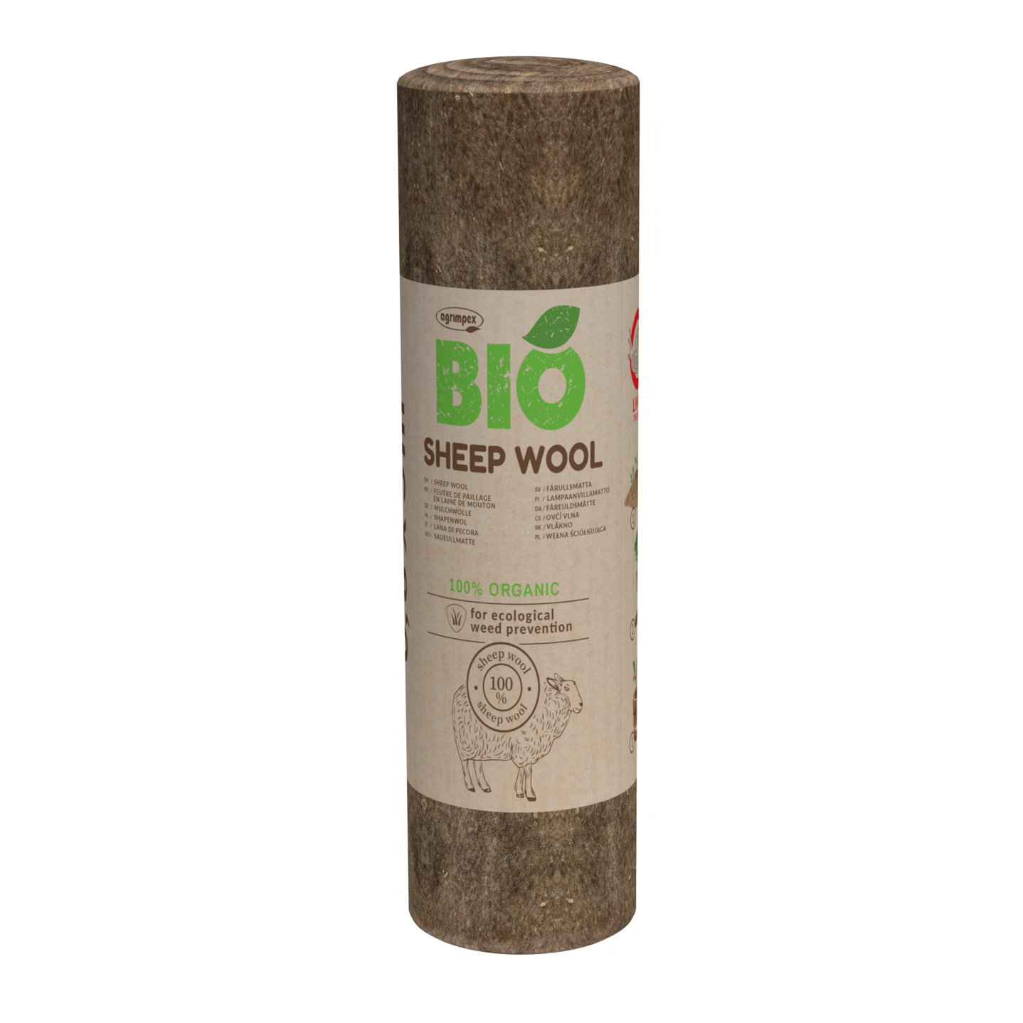 BIO textília 100% z ovčej vlny 0.8x5m 250g hnedá
