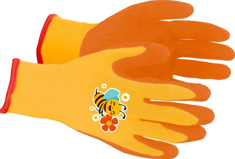 Rukavice Strend ,detské,dievčenské s včielkou, oranžové veľ. 3