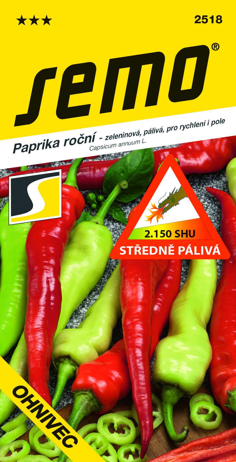 Paprika Ohnivec stredne pál. SEMO 2518 – jednoročka